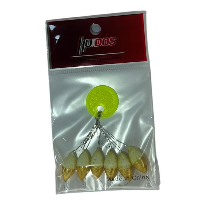 Perle Flottante Phoshpho Pailleté Blanc Doré Couleur